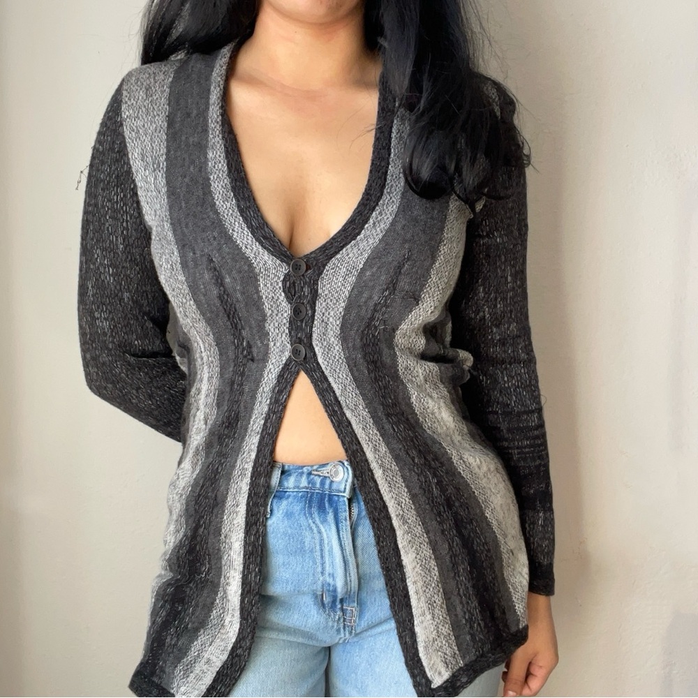 Chic Striped Cardigan Sweater
